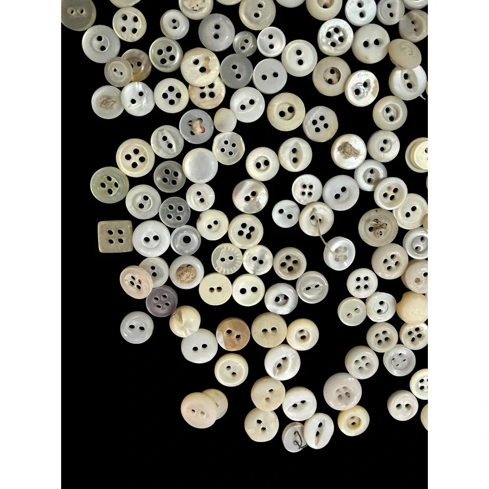 Huge Lot Vintage Antique Small Tiny MOP Shell Buttons Doll Clothes Heirloom